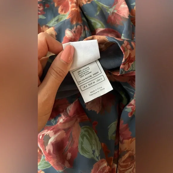 ❌ Sold ❌ Lauren Ashley Flowy Chiffon Long Skirt - Picture 5 of 7